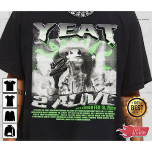 Streetstyle Yeat 2 Alive Rapper Album Graphic Unisex T-Shirt